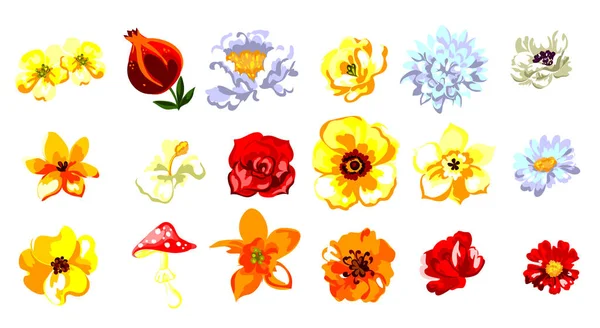 Ramos de flores coloridas — Vector de stock