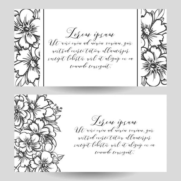 Carte d'invitation de mariage floral vintage — Image vectorielle