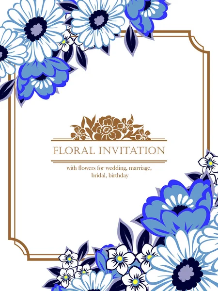 Vintage floral wedding invitation card — Stock Vector