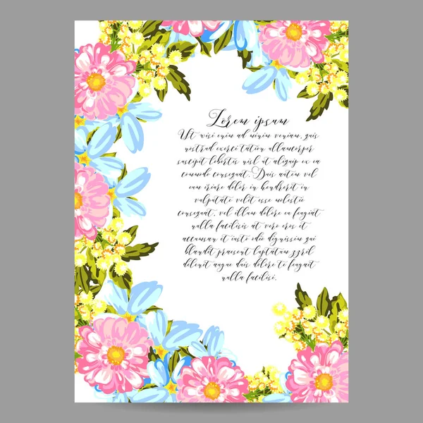 Cartões de convite com elementos florais — Vetor de Stock