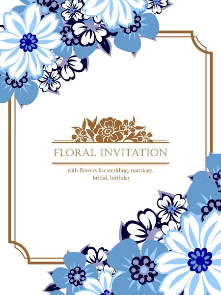 Vintage floral wedding invitation card — Stock Vector