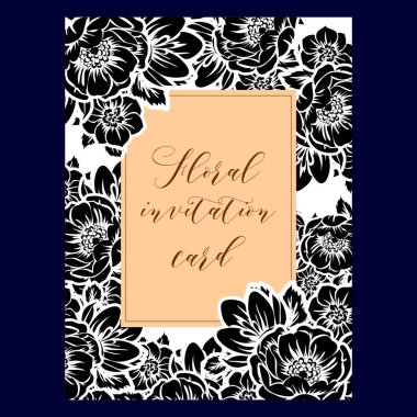 Çiçekli davetiye kartı. 