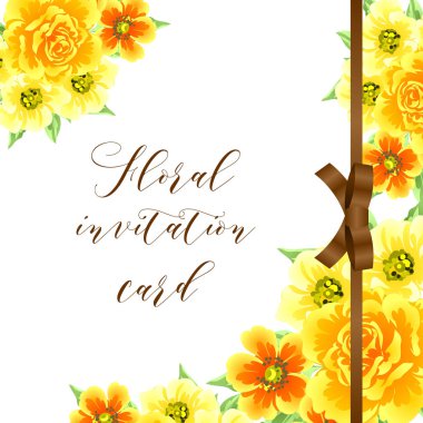 davetiyeli çiçek öğeleri