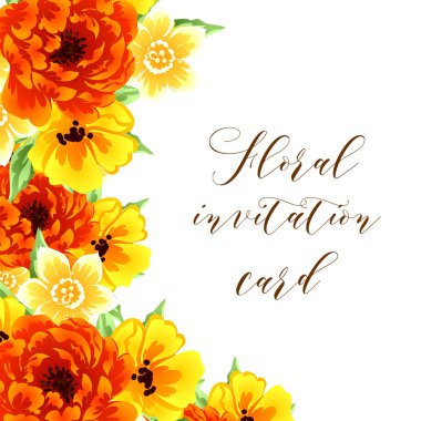 davetiyeli çiçek öğeleri