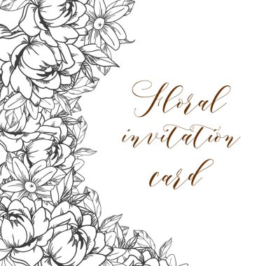 davetiyeli çiçek öğeleri