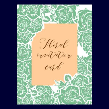 Çiçekli davetiye kartı. 