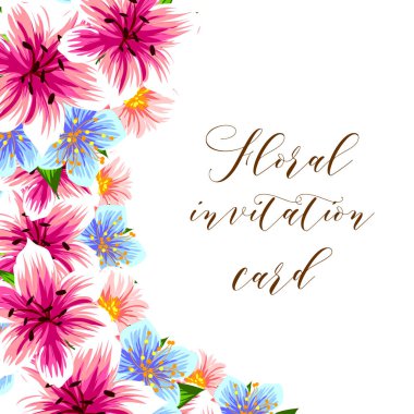 davetiyeli çiçek öğeleri