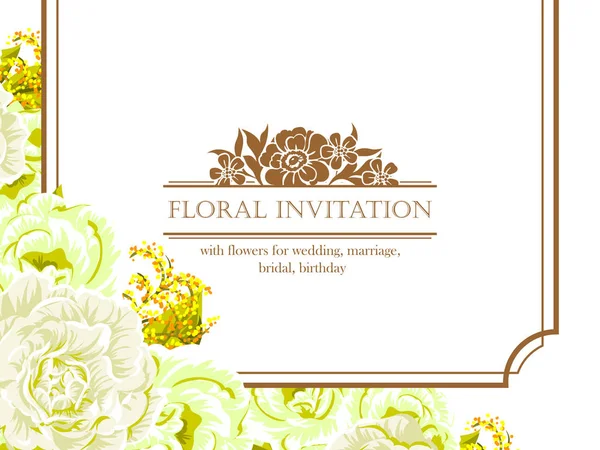 Cartes d'invitation avec des éléments floraux — Image vectorielle