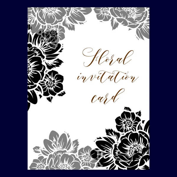 Florale Einladungskarte. — Stockvektor