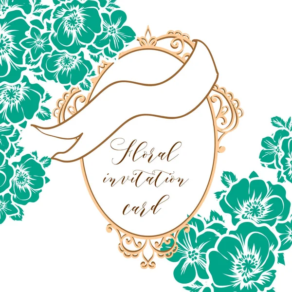 Floral invitation  card. — Stock Vector