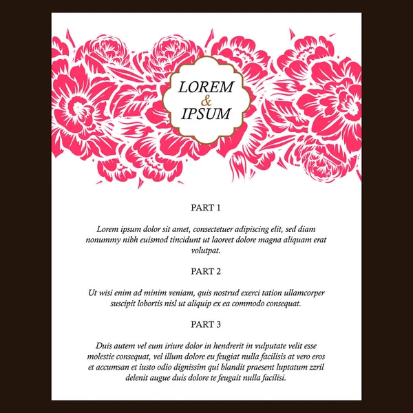 çiçek düğün davetiye kartı