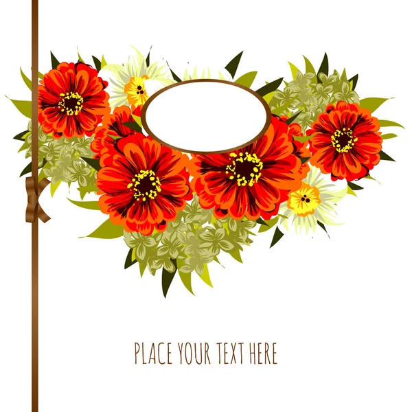 Cartes d'invitation avec des éléments floraux — Image vectorielle