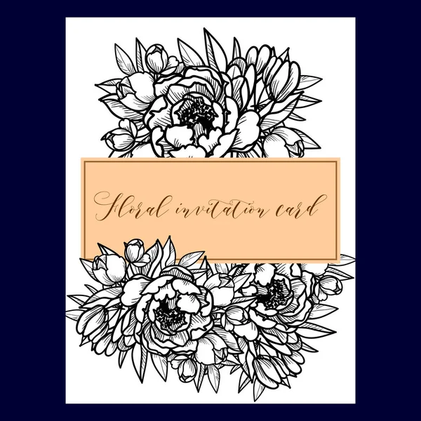 Floral invitation  card. — Stock Vector