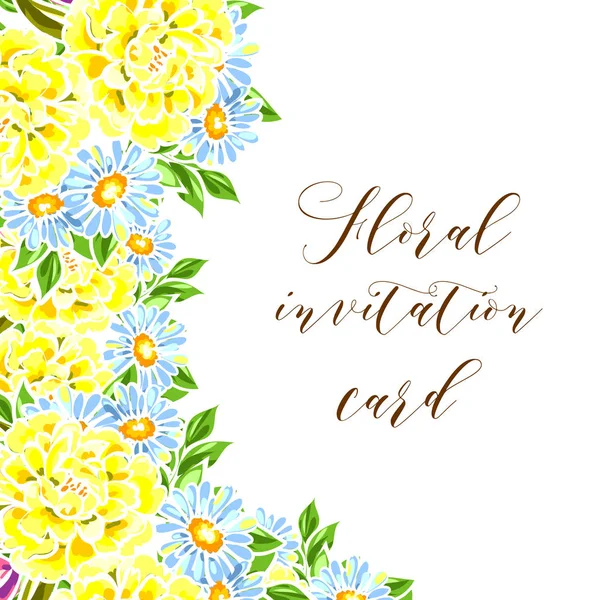 davetiye kartlarla çiçek öğeleri