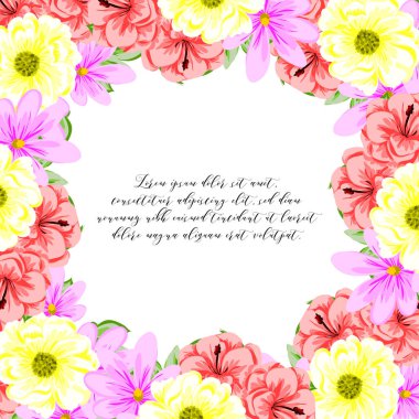 davetiye kartlarla çiçek öğeleri