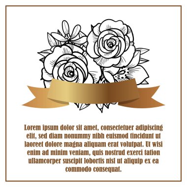 davetiye kartlarla çiçek öğeleri