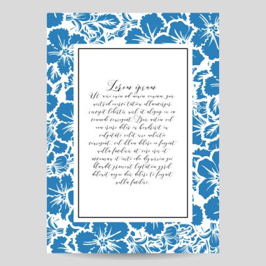 çiçek düğün davetiye kartı