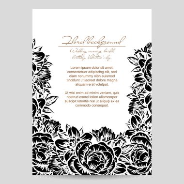 çiçek düğün davetiye kartı