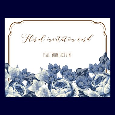 Vintage tarzı çiçek davetiye