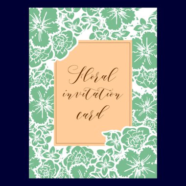 Vintage tarzı çiçek davetiye