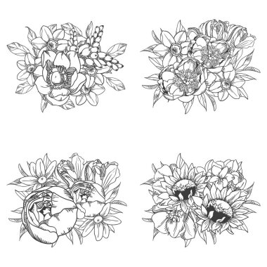 Güzel çiçek kümesi