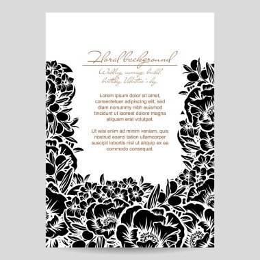 Vintage tarzı çiçek davetiye