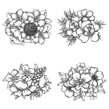 renkli çiçek buketleri