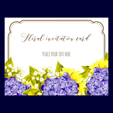 Vintage tarzı çiçek davetiye