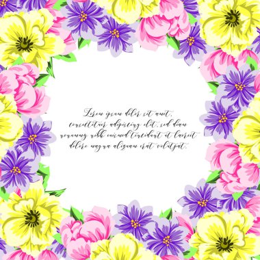 davetiye kartlarla çiçek öğeleri