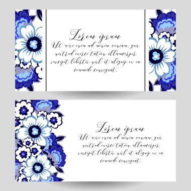 davetiye kartlarla çiçek öğeleri