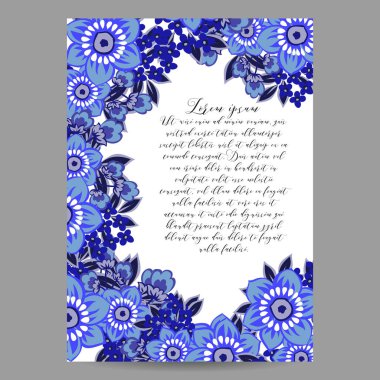 davetiye kartlarla çiçek öğeleri