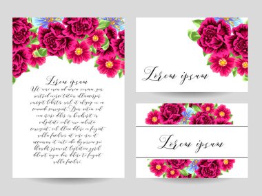 Vintage çiçekli Davetiyeler