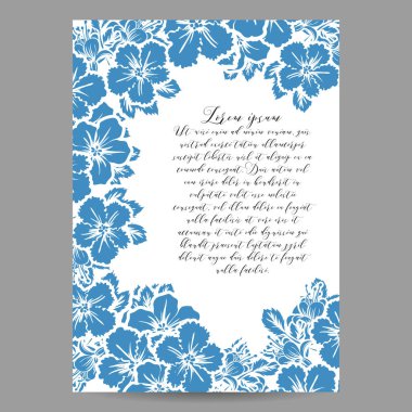 çiçek düğün davetiye kartı