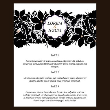 Vintage tarzı çiçek davetiye