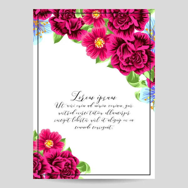 çiçek düğün davetiye kartı