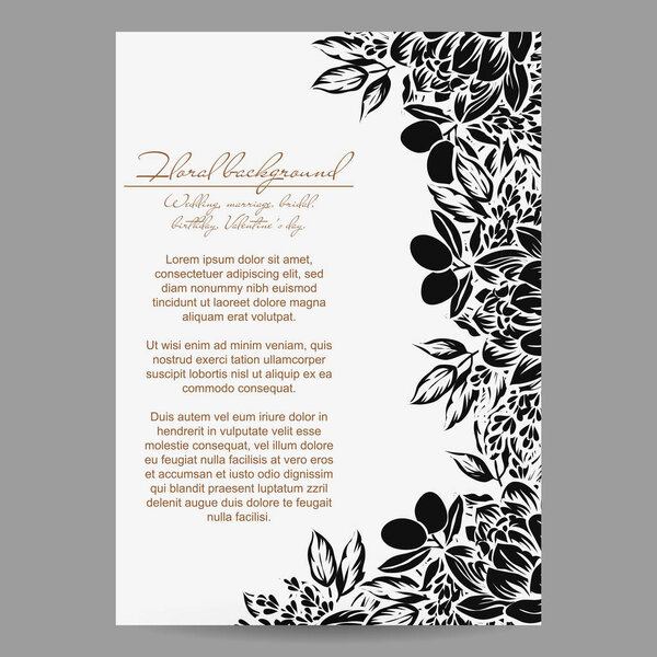 Vintage style floral invitation  card