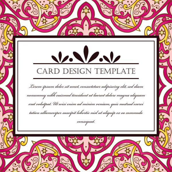 Carte d'invitation d'art décoré — Image vectorielle