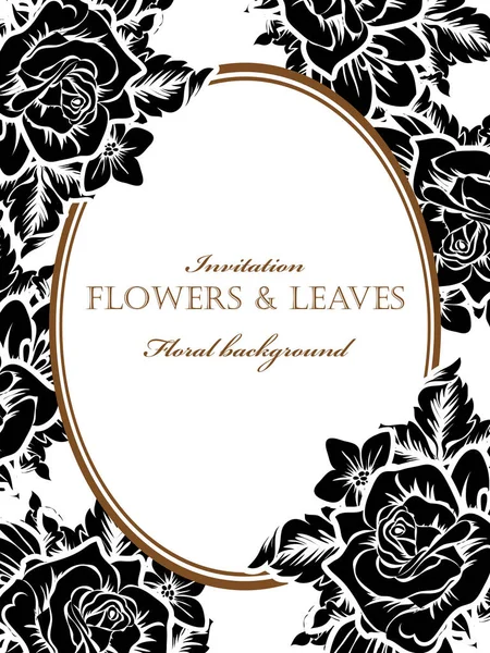 Tarjeta de invitación floral colorida — Vector de stock