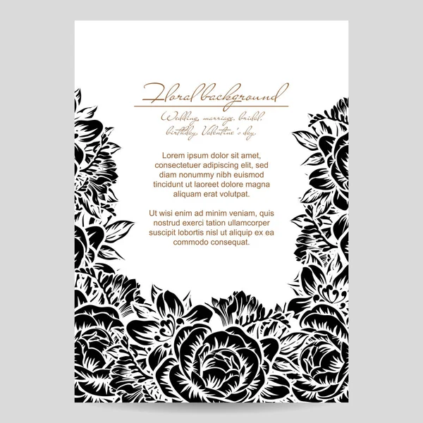 çiçek düğün davetiye kartı