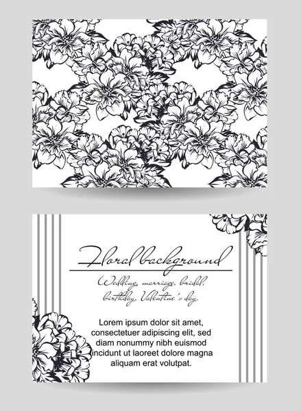 Tarjeta de invitación floral de estilo vintage — Vector de stock