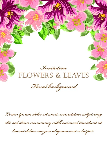 Colorful floral invitation card