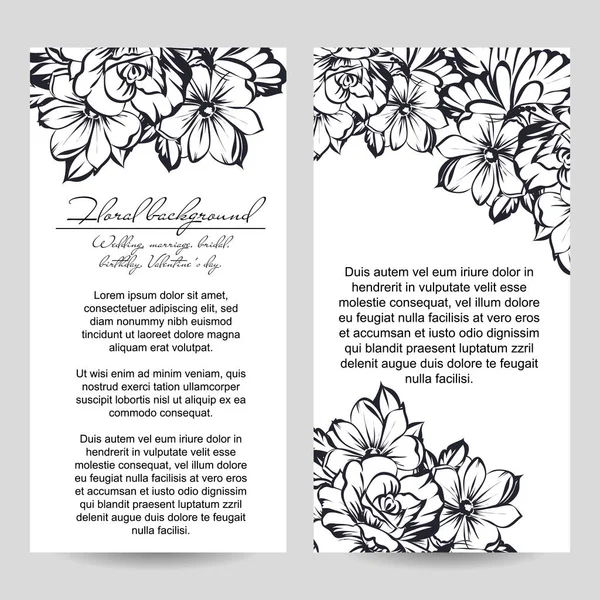 Vintage florale Einladungskarten — Stockvektor