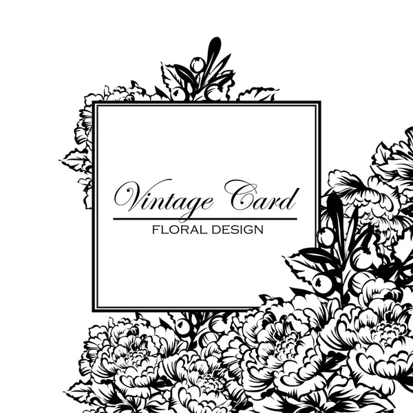 Tarjeta de invitación floral de estilo vintage — Vector de stock