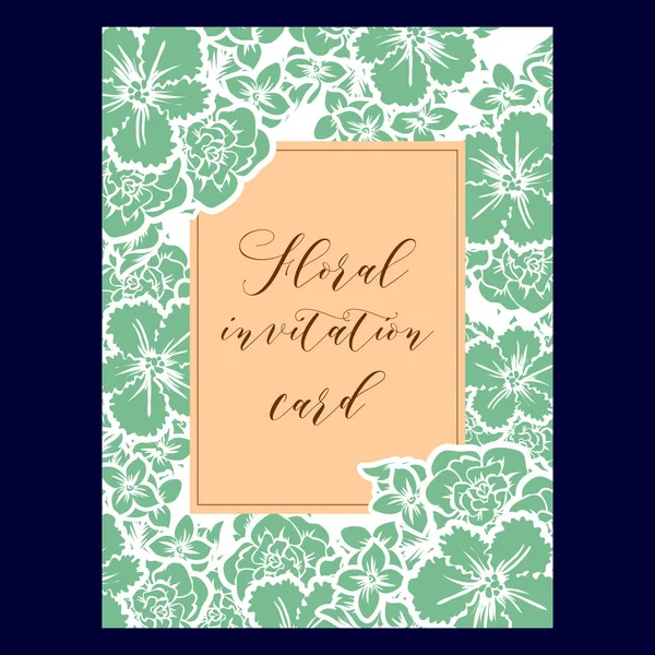 Vintage tarzı çiçek davetiye