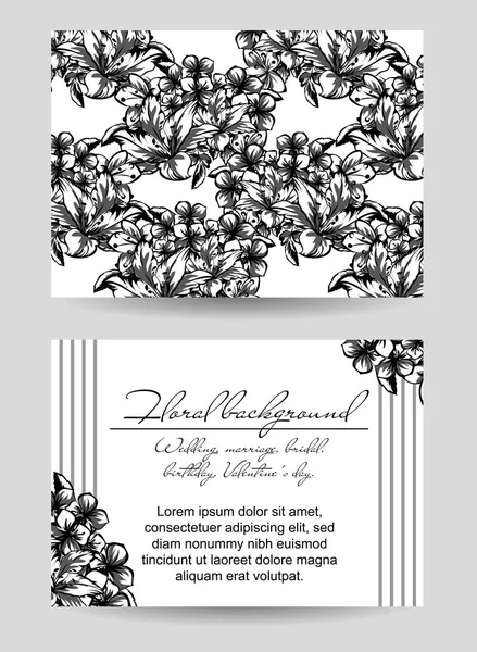 Cartes d'invitation florales vintage — Image vectorielle