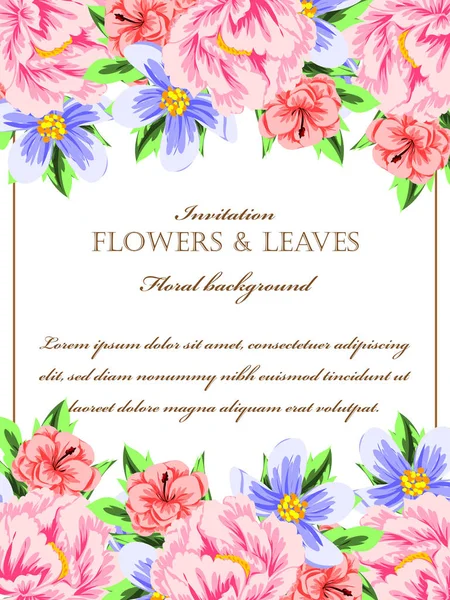 Vintage bloemen bruiloft uitnodigingskaart — Stockvector
