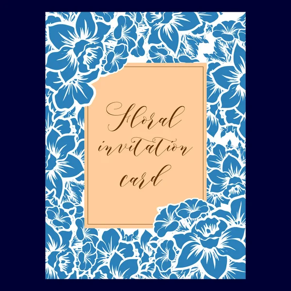 Çiçekli davetiye kartı. 