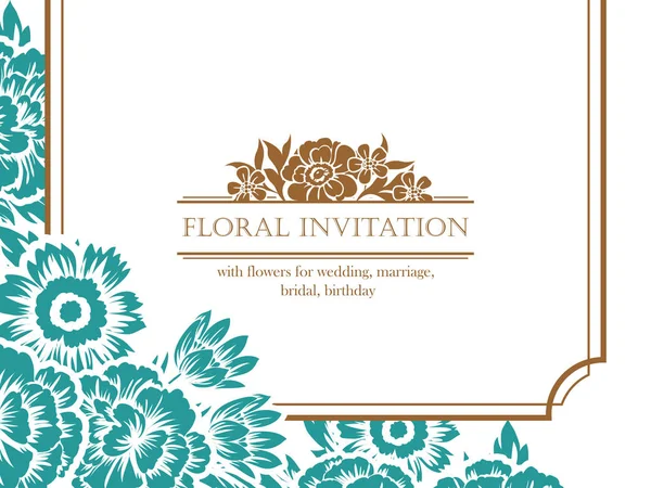 Karta kwiatowy zaproszenie w stylu Vintage — Wektor stockowy