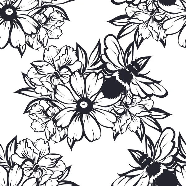 ビンテージ スタイルの花の背景 — ストックベクタ