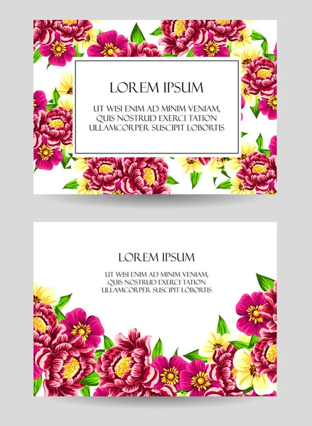 davetiye kartlarla çiçek öğeleri